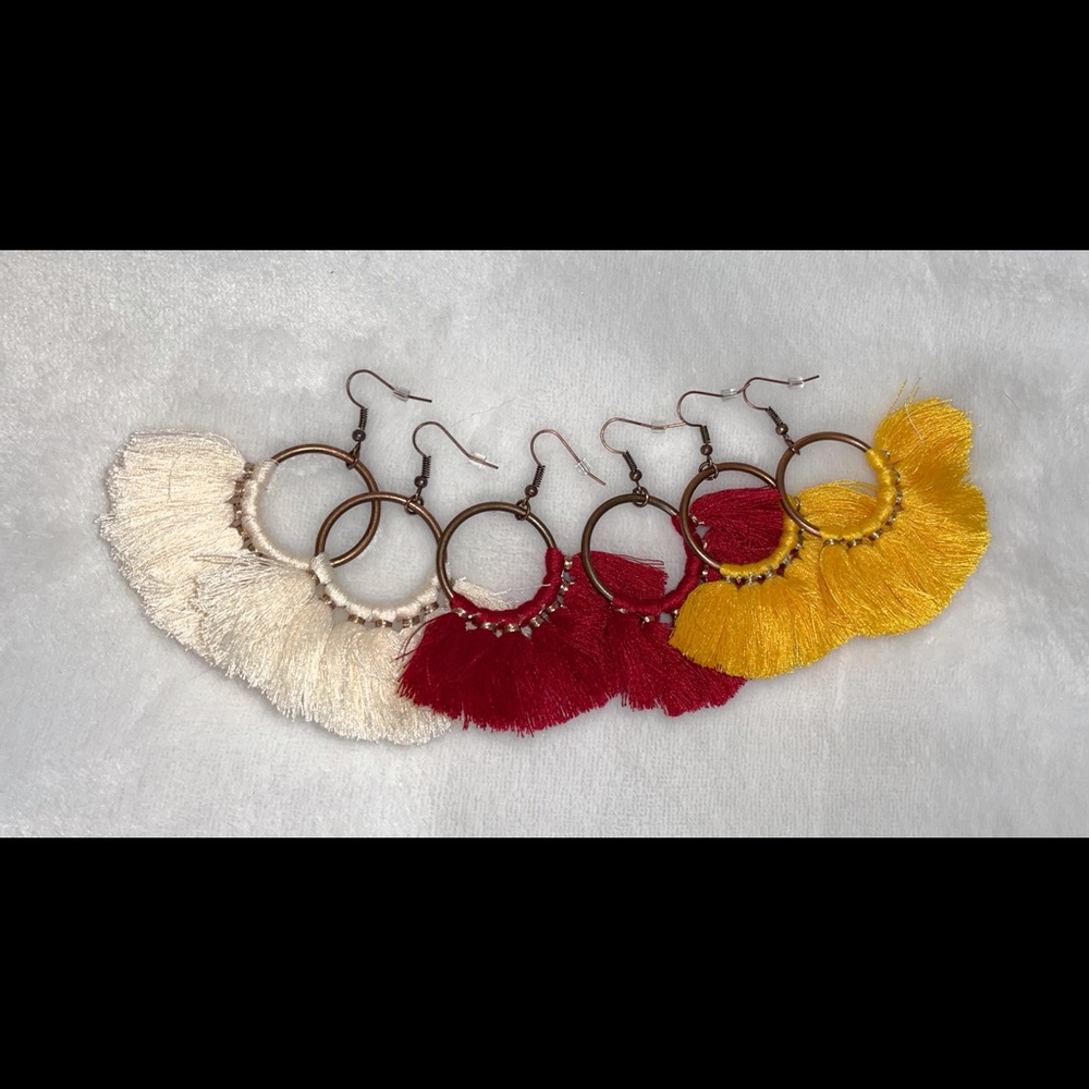 3 Pair Tassel Earrings